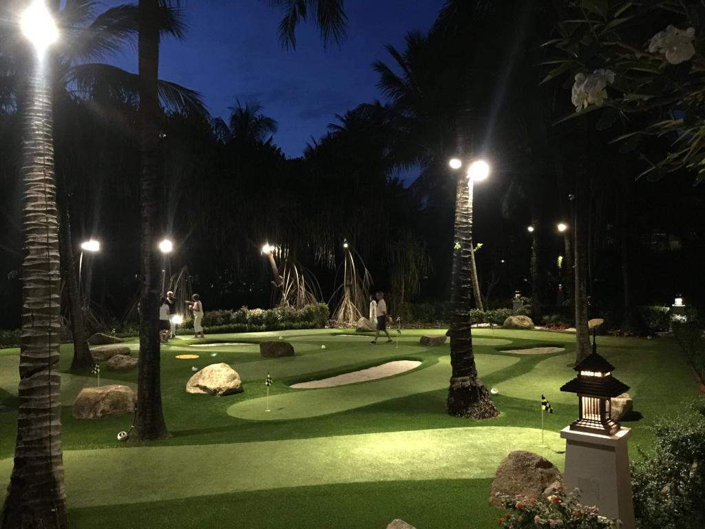 Use themed greens for your Austin mini golf course.