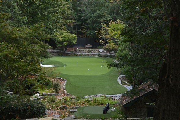 Austin Synthetic Putting Green amidst trees